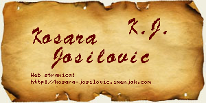 Kosara Jošilović vizit kartica
